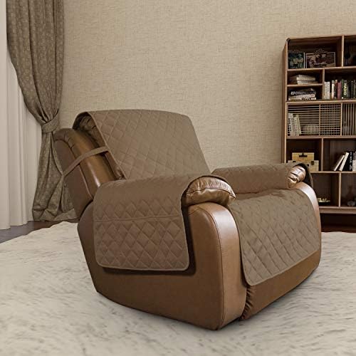 Easy-Going Reversible Couch Cover, Oversized Recliner, Camel/Ivory - Image 2