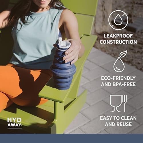 HYDAWAY 25oz Collapsible Water Bottle, Packable Leakproof for Travel - Image 3