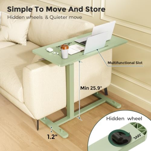 Gibbon Mounts 32” Rolling Mobile Standing Desk, Bedside Table with Wheels - Image 3