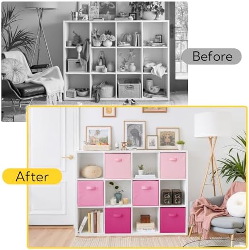 Cupic Cupid 6-Pack 13x13 Cube Storage Organizer, Cube Bins, Pink Gradient - Image 6
