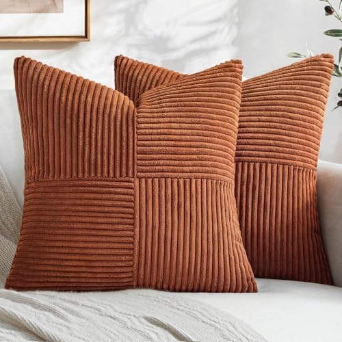 MIULEE Fall Rust Boho Decorative Throw Pillow Covers for Couch 16x16 Inch by MIULEE