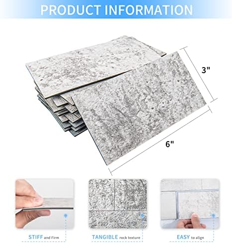 Art3d 102-Pack Peel and Stick Backsplash, Natural Stone White - Image 6