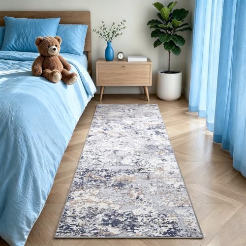 Toneed Washable 2x6 Non-Slip Abstract Runner Rug for Hallway Kitchen - Image 2