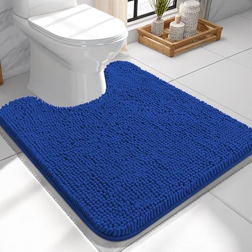 OLANLY Toilet Rugs U-Shaped 24x24, Soft Absorbent Chenille Contour Rugs by OLANLY