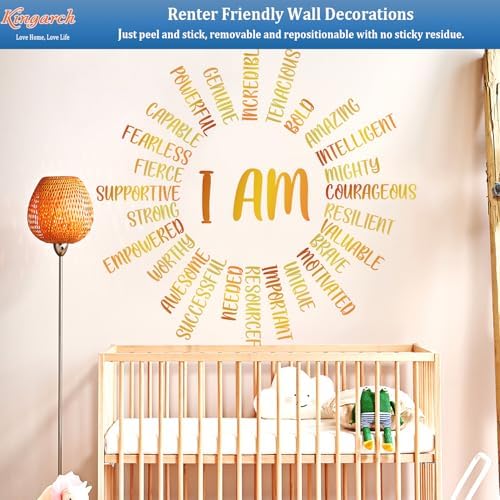 Inspirational Sun Wall Decals, Motivational Quotes Peel and Stick Vinyl Nursery Decor, Removable Positive Home Wall Decor Murals Stickers for Kids Girls Toddler Bedroom Living Room - Image 4