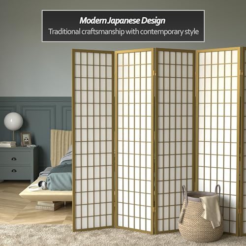 Oriental Furniture 6 ft. Tall Window Pane - Special Edition - Gold - 5 Panels - Image 2