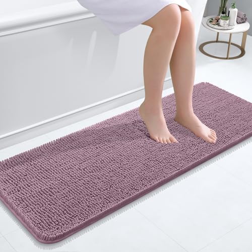 OLANLY Bathroom Runner Rugs 47x17, Extra Soft Absorbent Chenille Bath Rugs by OLANLY