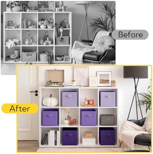 Cupic Cupid 6-Pack 11x11 Cube Storage Bins, Cube Bins, Purple Gradient - Image 5