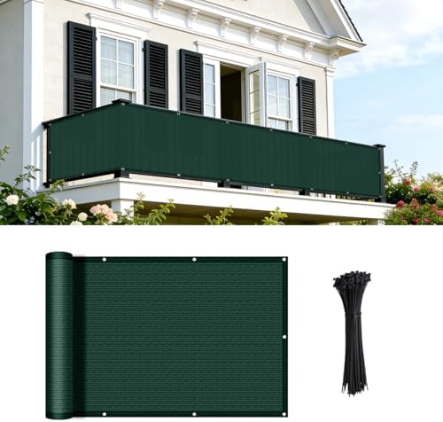 COOLBOYS Customized 3'x23' Dark Green Balcony Privacy Screen Fence Cover by Havecooltimewithyourboys