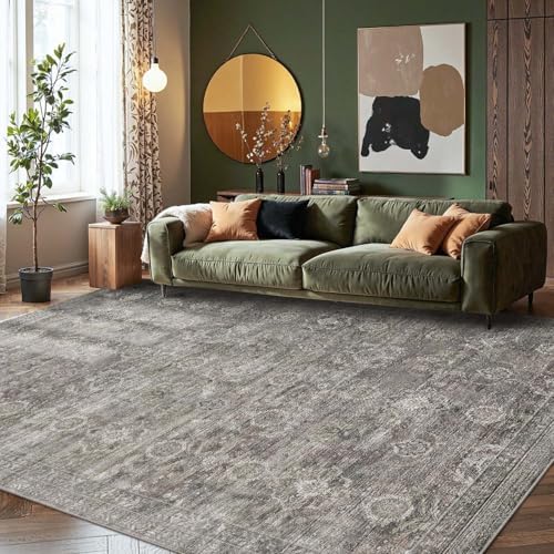 Rugxara 8x10 Area Rugs for Living Room Large Washable Rug, Taupe/Grey - Image 2