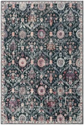 Lahome Moroccan Trellis Washable Rug, 2x3 Entryway Rugs for Kitchen Bathroom, Non-Slip Indoor Door Mat Ultra-Thin, Small Oriental Throw Carpet for Bedroom Entry Elise, Black/Multi - Image 6