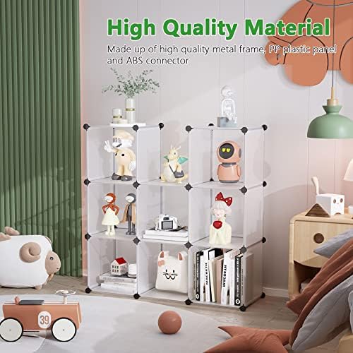 C&AHOME Cube Storage Organizer, 9-Cube Bookcase, Closet Cabinet White - Image 3
