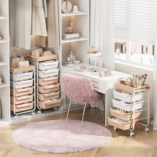 SYKIARIOL Rolling Craft Storage Cart with 4 Drawers,Kids Art Cart,Pearl - Image 6