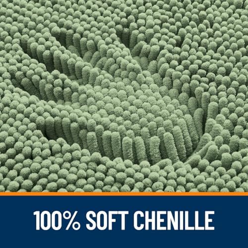 OLANLY Toilet Rugs U-Shaped 24x24, Soft Absorbent Chenille Contour Rugs - Image 3