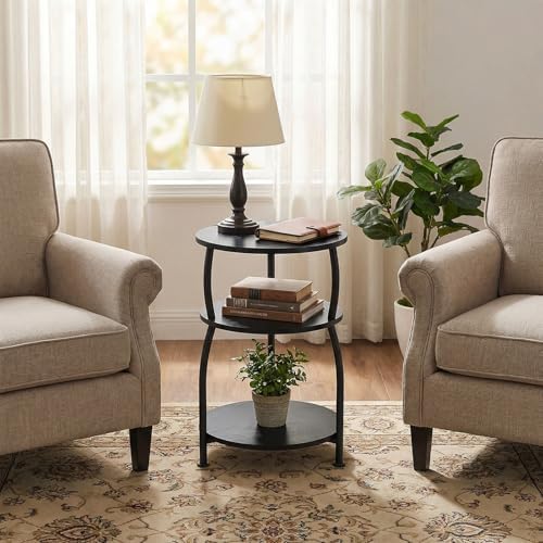 3-Tier Round Side Table, 15.7 inch End Table Nightstand - Image 7
