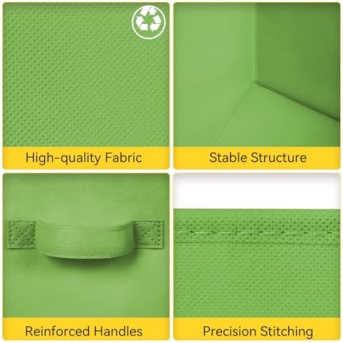 Cupic Cupid 6-Pack 11x11 Storage Cube Bins, Storage Organizer Bins, Green - Image 4