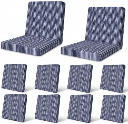 12Pcs Patio Cushion Covers Stretch Outdoor Furniture Protector Slipcovers by pickyNproud