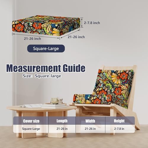 8Pcs Outdoor Cushion Covers, Stretch Patio Furniture Couch Chair Slipcovers - Image 2