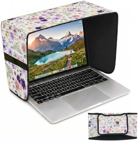 SATINIOR Laptop Shade 13-14 Inch, Outdoor White Floral Pattern by SATINIOR