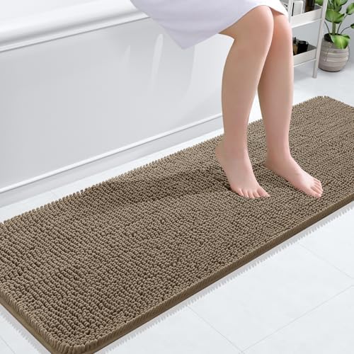 OLANLY Bathroom Runner Rugs 59x20, Extra Soft Absorbent Chenille Bath Rugs by OLANLY