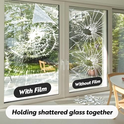 DUOFIRE Security Safety Shatterproof Window Film 4 Mil Clear 17.4x157.4in - Image 4