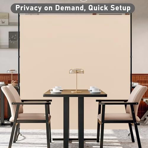 Single Large Room Divider,Folding Privacy Screens for Room Partition,Beige - Image 6