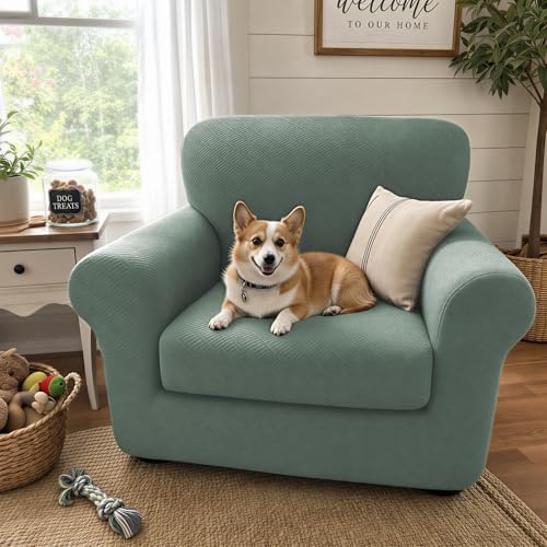 XINEAGE 2-Piece Stretch Armchair Sofa Cover, Washable Couch Covers for Dog - Image 3
