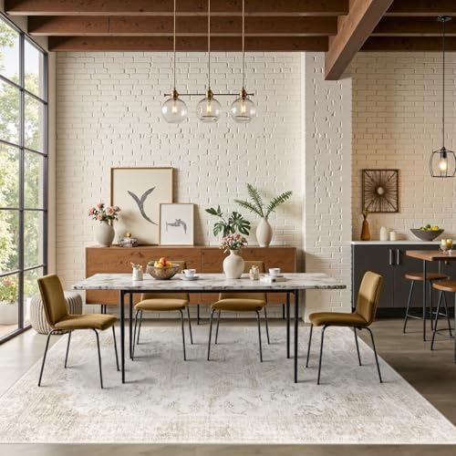 Rugxara 6x9 Cream Ivory Washable Area Rug for Living Room, Neutral Beige - Image 4