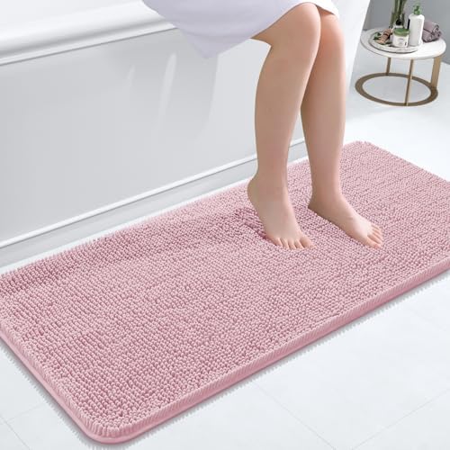 OLANLY Bathroom Runner Rugs 47x20, Extra Soft Absorbent Chenille Bath Rugs by OLANLY