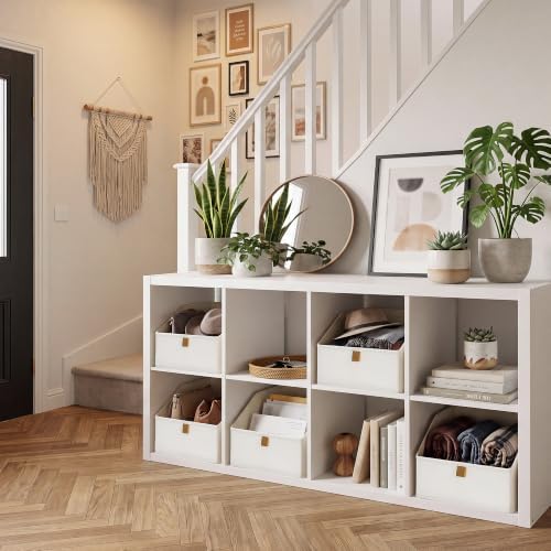 StorageWorks Closet Storage Bins Trapezoid, Ivory White, Small, 3-Pack - Image 5