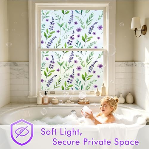 SOMWISE Frosted Window Privacy Film, Decorative Sun Heat Blocking, Anti UV - Image 3