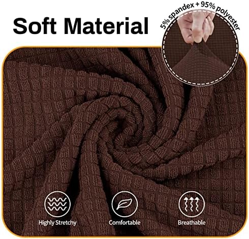 Asnomy Stretch Couch Covers Washable, loveseat Cover Slipcovers,Chocolate - Image 3