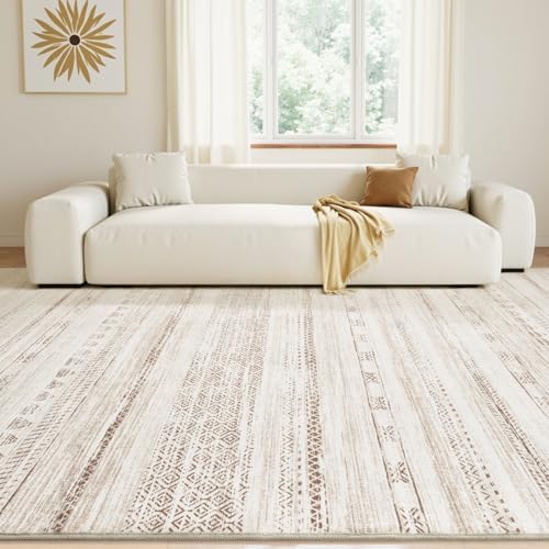 6x9 Area Rugs for Living Room Machine Washable Rug Distressed Indoor Carpet Neutral Moroccan Boho Rug Ultra Soft Area Rug for Bedroom Dining Room Playroom Office, Brown - Image 3