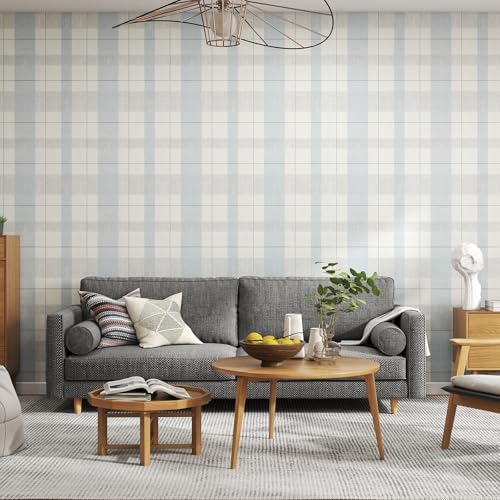 Timeet Modern Peel and Stick Wallpaper Wallpaper Blue Gray Boho Contact Paper Waterproof Self Adhesive Removable Textured Wall Paper for Bedroom Bathroom Cabinets Wall Decor Vinyl 17.3" x 400" - Image 3