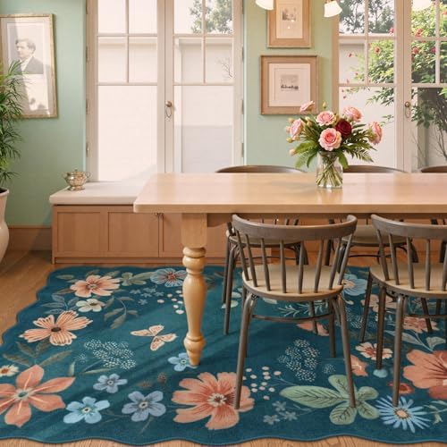 Lahome Floral Washable Rugs 8x10, Soft 8x10 Rugs for Living Room Bedroom - Image 3