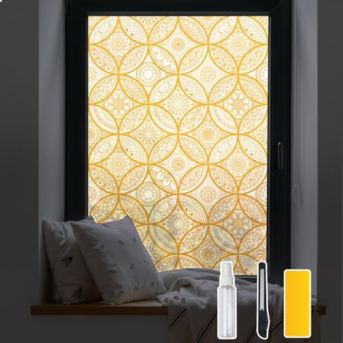 DKTIE Boho Stained Glass Look Window Privacy Film 17.7" x 118.1" by Dktie