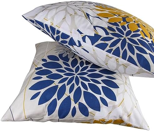 Flower Throw Pillow Covers 18x18 Set of 2, Flowers Pillow Cushion Cases, Modern Decorative Square Pillowcases for Sofa Couch Bedroom Living Room Car (18X18in Set of 2, Beige Flower) (2QE3005) - Image 4
