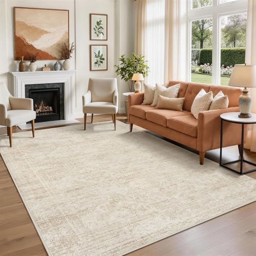 Aelenmu 9x12 Area Rugs for Living Room Washable Bedroom Dining Room Beige - Image 3