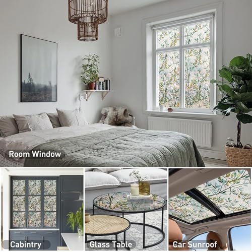 Donox Window Privacy Film, 3D Decorative Window Vinyl Decorative Stained Glass Window Film, Anti-UV Sun Blocker Heat Control for Home, 35.4 Inch x 6.5 Feet (with Installation Tool) - Image 6
