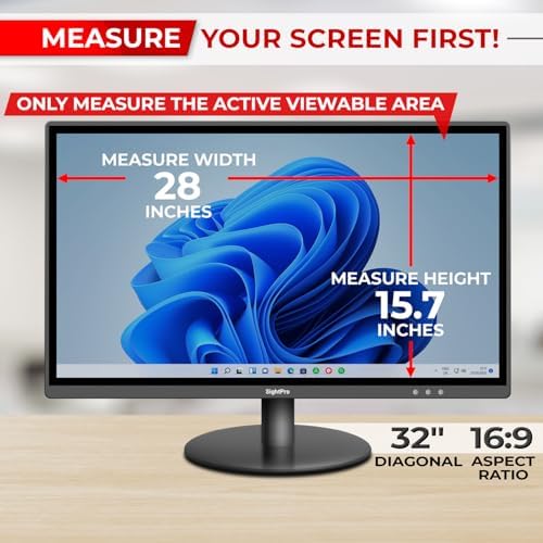 SightPro 32 Inch 16:9 Computer Privacy Screen Filter for Monitor - Privacy Shield and Anti-Glare Protector - Image 2