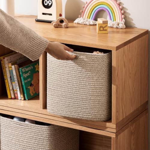 joybest 13inch Cube Storage Bins, Cotton Rope Woven Organizer Basket - Image 5