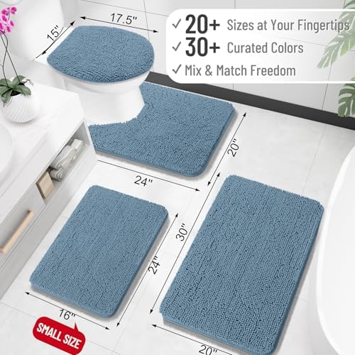 OLANLY Toilet Rugs U-Shaped 24x24, Soft Absorbent Chenille Contour Rugs - Image 2