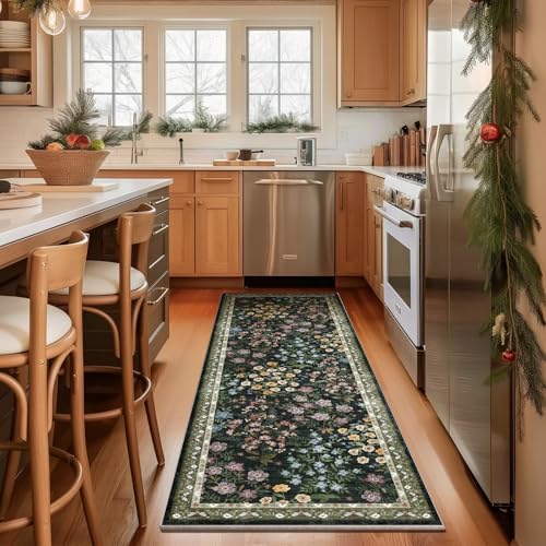 Machine Washable Rug Runners for Hallways: 2'6"x8' Kitchen Rugs Stain Resistant Non Slip Low Pile Soft Carpet Runner Rug for Bedroom Entryway Indoor Beside Laundry Room Farmhouse - Image 2