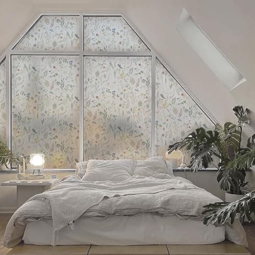 Dimoon 17.3" x 78.7" Window Privacy Film Stained Glass Floral Film for Home Rainbow Effect See Out Decorative Frosted Static Cling Stickers Kitchen Bathroom - Image 7