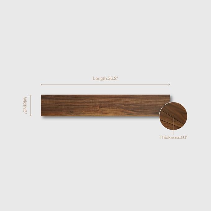 Peel and Stick Wall Panels, Easy Self Adhesive Vinyl Tiles Wall Planks, Farmhouse Wood Grain Shiplap for Kitchen Bedroom Interior WallDecor (12 pcs/18.1 Sq Ft/Box) (Horse Brown Smoked Wood) - Image 4