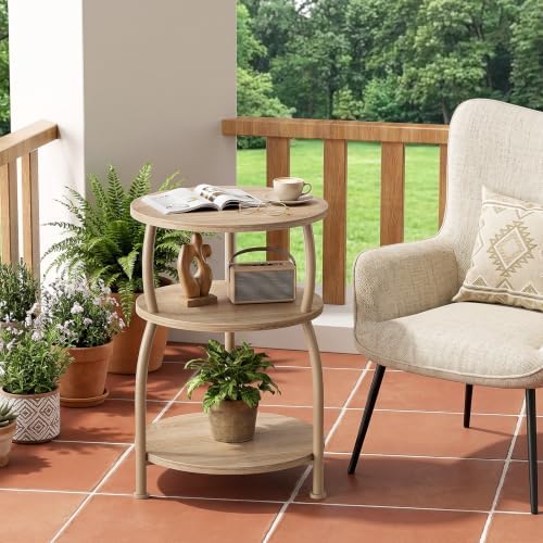 3-Tier Round Side Table, 15.7 inch End Table Nightstand - Image 6