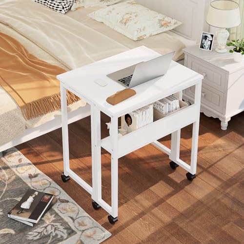 GreenForest Folding Desk with Wheels, 31.5" Rolling Table for Small Spaces - Image 2