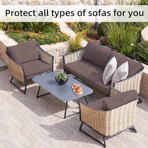 8 Pcs Outdoor Cushion Covers, Patio Sofa Cushion Covers Replacement - Image 5