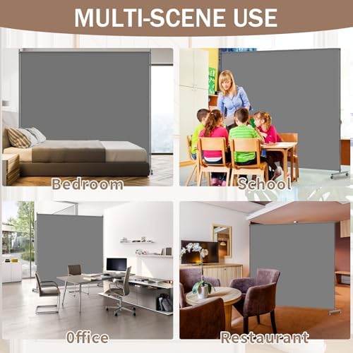 6*6FT Single Panel Room Divider/ Privacy Screen with Caster Wheels & Brakes - Image 6
