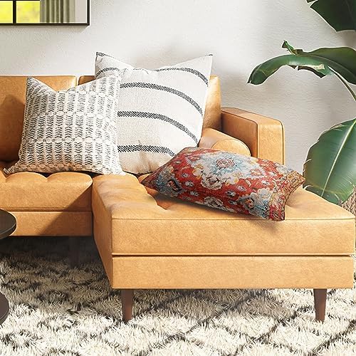 Snycler Boho Throw Pillow Covers 12x20 inch Set of 2 Boho Rug Carpet Double Sided Pattern Cotton Soft Pillow Case Cushion Cover Pillowcase for Couch Sofa Bed Decorative (Orange) - Image 5